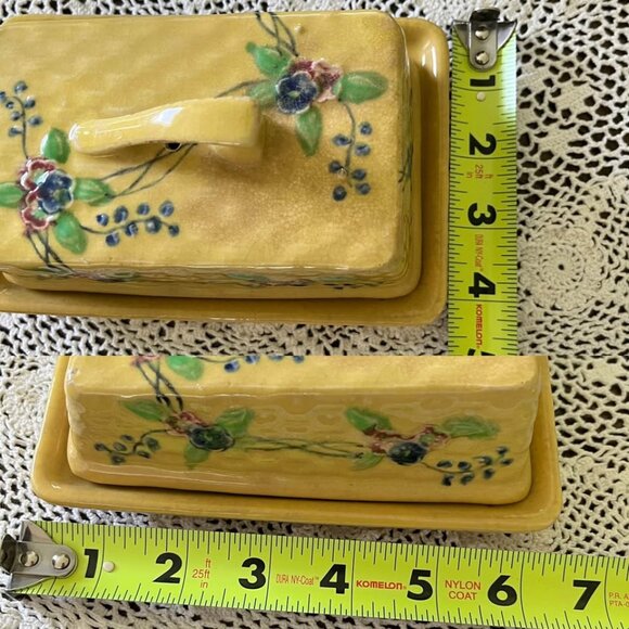 Vintage Cheese or Butter Cloche Covered Dish Japan Pottery - Picture 9 of 10